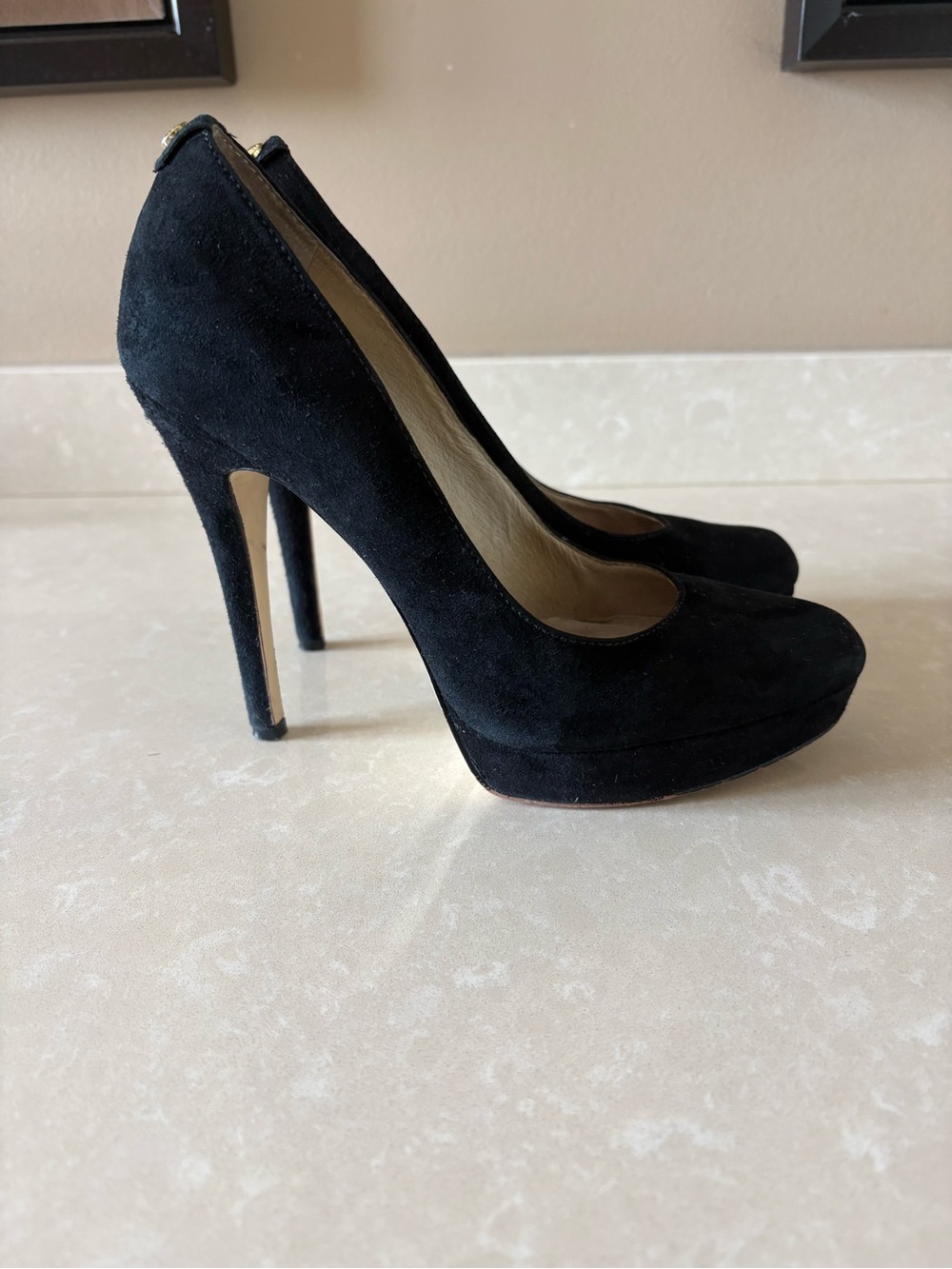 MICHAEL Michael Kors Black Suede Platform Stiletto Pumps